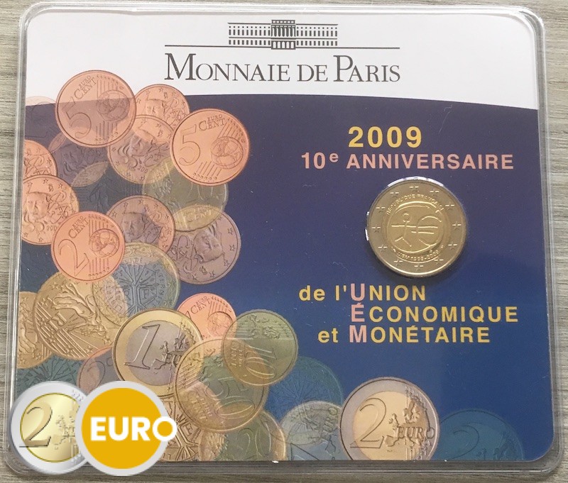 2 Euro Frankreich 2009 – 10 Jahre WWU Stgl. Coincard