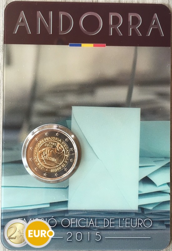 2 euro Andorra 2015- Volljährigkeit mit 18 Jahren Stgl. Coincard