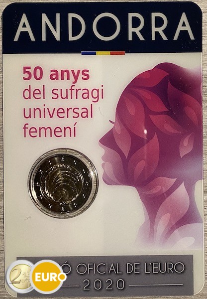 2 Euro Andorra 2020 - 50 Jahre Frauenwahlrecht Stgl. Coincard