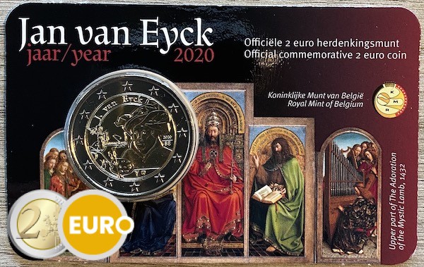 2 Euro Belgien 2020 - Jan Van Eyck Stgl. Coincard NL