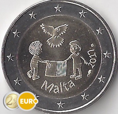 2 Euro Malta 2017 - Frieden UNZ MdP Münzzeichen
