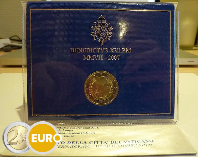 2 Euro Vatikan 2007 - 80 Jahre Benedikt XVI Stgl.