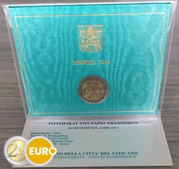2 euros Vaticano 2013 - Jornadas Mundiales de la Juventud BU FDC