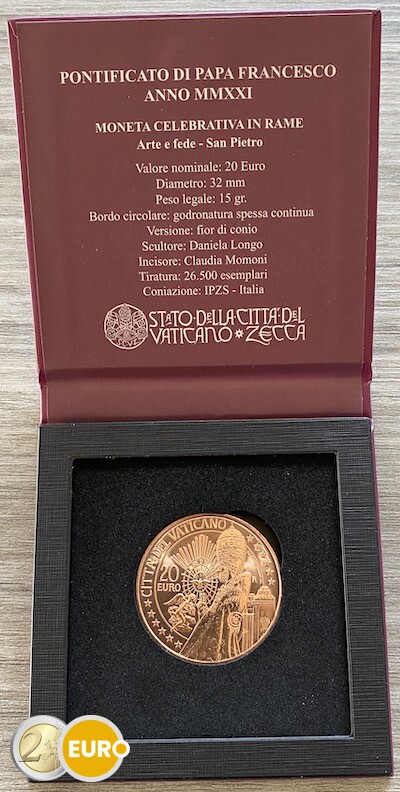 20 Euro Vatikan 2021 - Sankt Peter Stgl. Kupfer