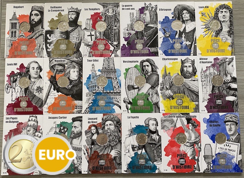 18 x 10 Euro Frankreich 2019 - Geschichte Frankreichs UNC Silber