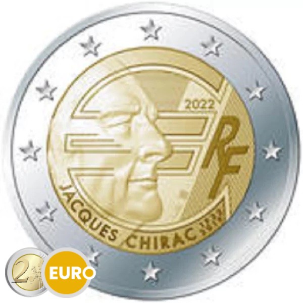 2 euro Frankreich 2022 - 20 Jahre Euro-Bargeld Jacques Chirac UNZ UNC