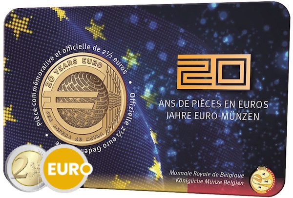 2,50 Euro Belgien 2022 - 20 Jahre euro Stgl. Coincard FR