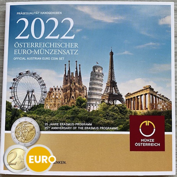 Serie de euro BU FDC Austria 2022 - Erasmus
