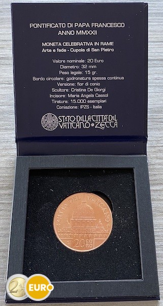 20 Euro Vatikan 2022 - Basilika Sankt Peter Stgl. Kupfer