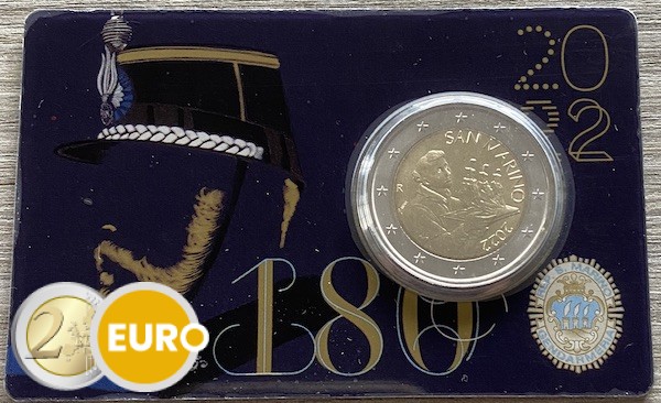 2 Euro San Marino 2022 - Heiliger Marinus Stgl. Coincard Gendarmerie