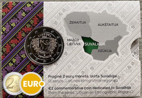 2 Euro Litauen 2022 - Region Suvalkija Stgl. Coincard