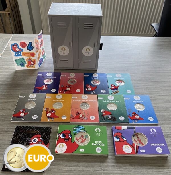 9 x 10 Euro Frankreich 2023 - Phryges UNZ Silber - Band 1 + Sammelbox + 2 x 50 Euro + exklusiver Medaille