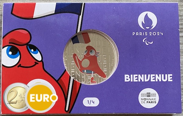 50 Euro Frankreich 2023 - Maskottchen Willkommen Stgl. Silber farbig