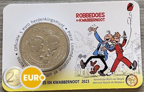 5 Euro Belgien 2023 - Spirou und Fantasio Stgl. Coincard Relief