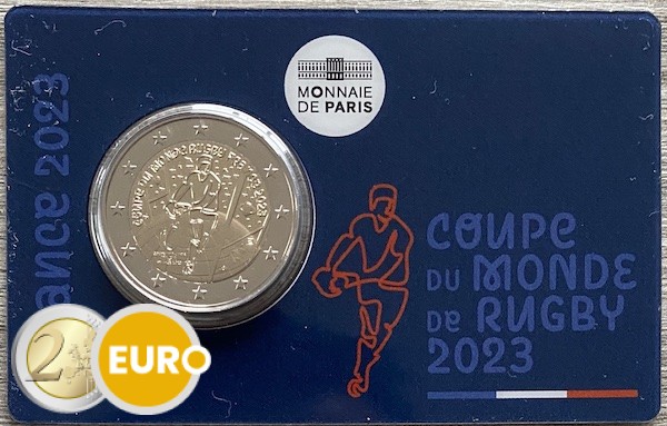 2 euro Frankrijk 2023 - WK Rugby BU FDC Coincard
