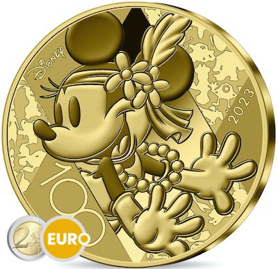 5 Euro Frankreich 2023 - 100 Jahre Disney – Minnie Maus PP Gold