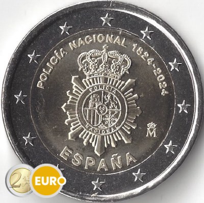 2 Euro Spanien 2024 - Nationales Polizeikorps UNZ