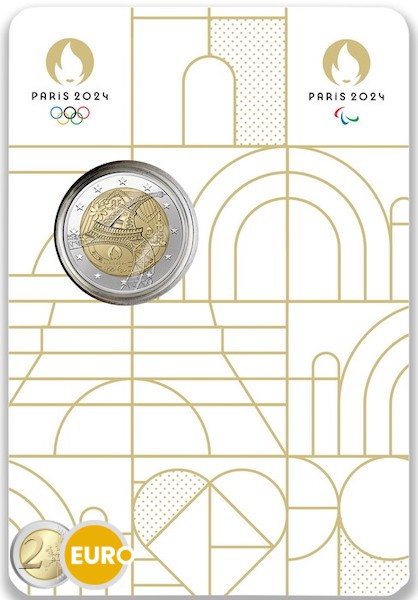 2 Euro Frankreich 2024 - Olympische Fackel Stgl. Coincard