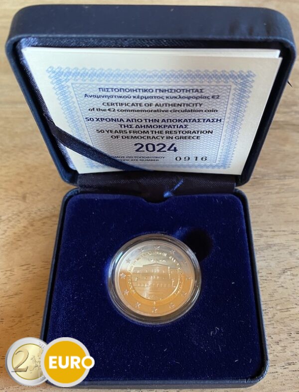 2 euro Greece 2024 - Democracy BE Proof