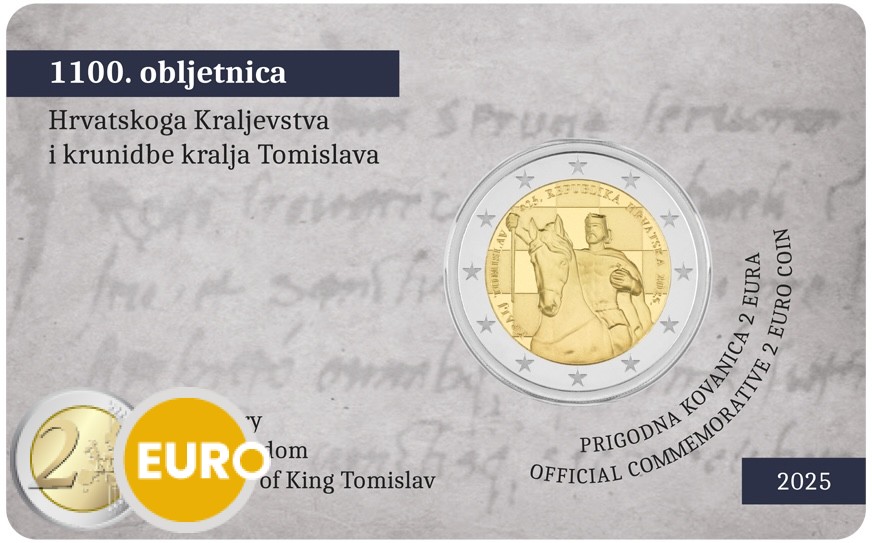 2 Euro Kroatien 2025 - 1100 Jahre Kroatien Stgl. Coincard