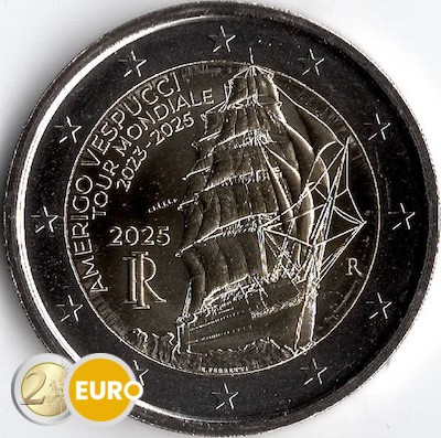 2 euro Italie 2025 - Amerigo Vespucci BU FDC Coincard
