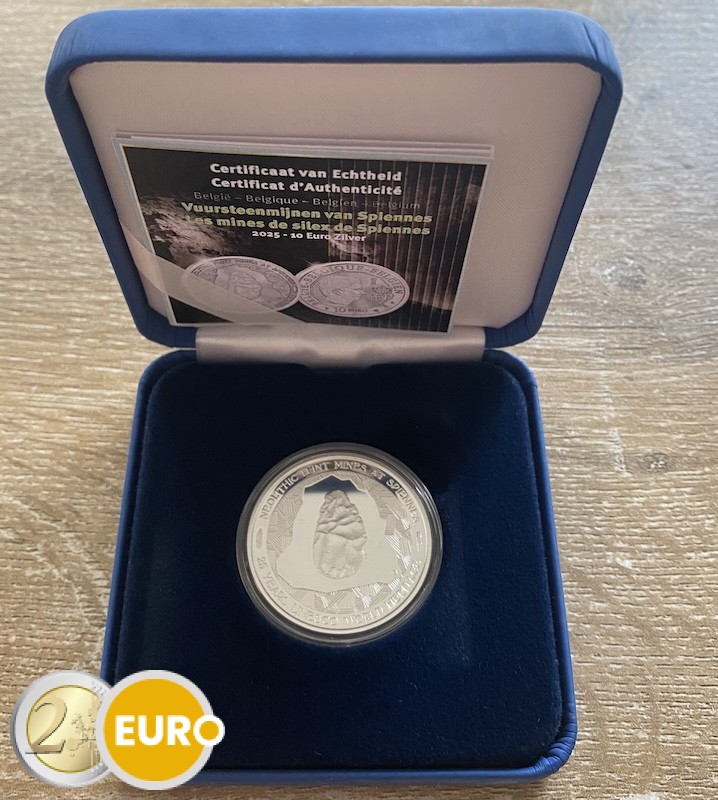 10 Euro Belgien 2025 - Feuersteinminen von Spiennes PP Silber