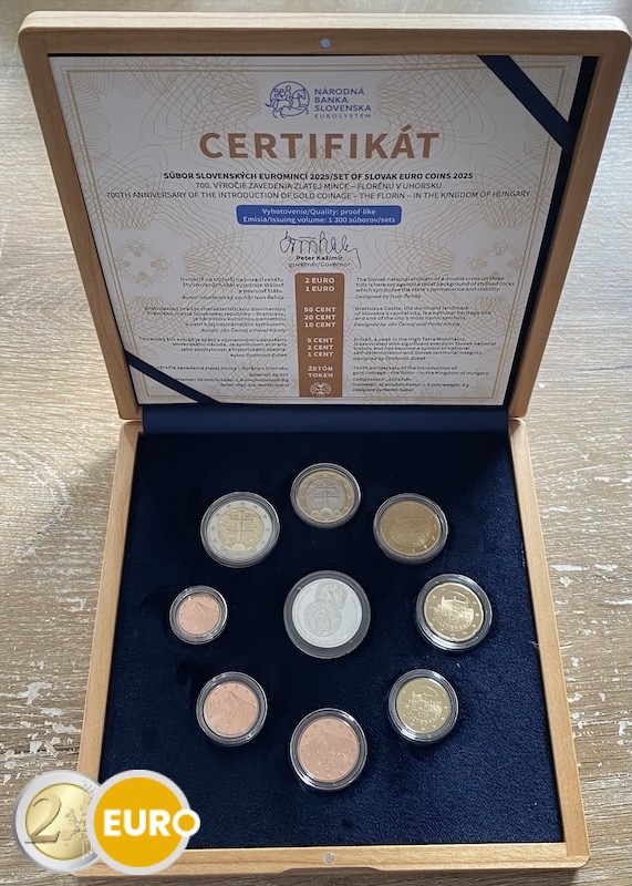 KMS Slowakei 2025 PP - Goldflorin - Holzschatulle