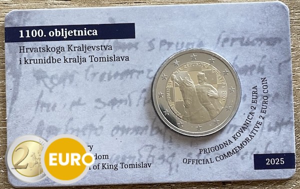 2 Euro Kroatien 2025 - 1100 Jahre Kroatien Stgl. Coincard