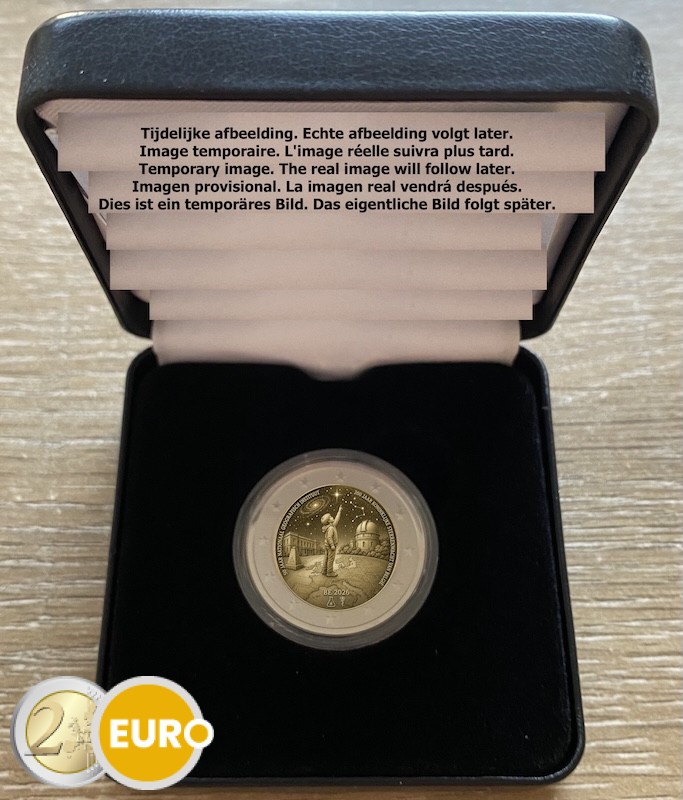 2 Euro Belgien 2026 - Nationales Geographisches Institut und Königliche Sternwarte Reverse Proof PP