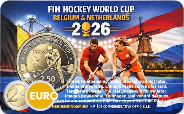 2,50 Euro Belgien 2026 - Hockey-Weltmeisterschaft Stgl. Coincard FR