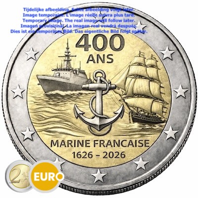 2 Euro Frankreich 2026 - Französischen Marine Stgl. Coincard