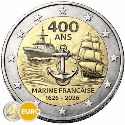 2 Euro Frankreich 2026 - Französischen Marine Stgl. Coincard