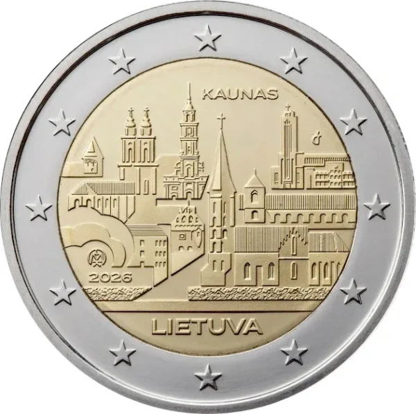 2 Euro Litauen 2026 - Stadt Kaunas Stgl. Coincard