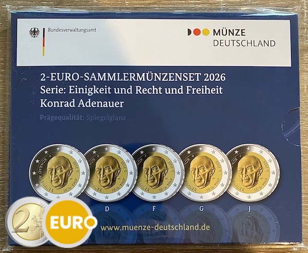 2 Euro Deutschland 2026 - ADFGJ Konrad Adenauer PP