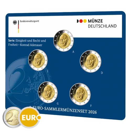 2 Euro Deutschland 2026 - ADFGJ Konrad Adenauer Stgl. Coincard