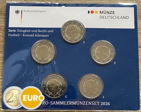 2 Euro Deutschland 2026 - ADFGJ Konrad Adenauer Stgl. Coincard