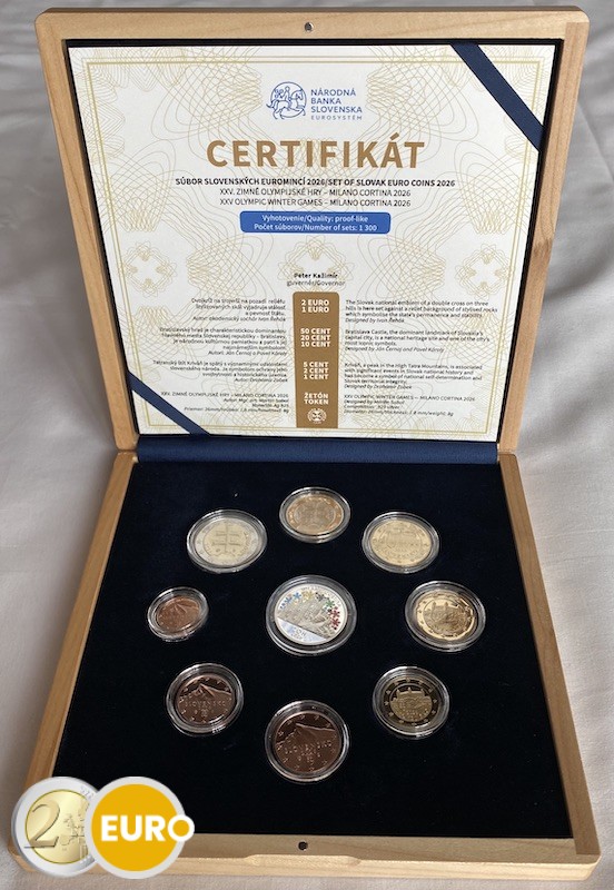 KMS Slowakei 2026 PP - Olympischen Winterspiele in Mailand und Cortina - Holzschatulle