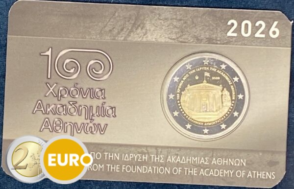 2 euros Grecia 2026 - Academia de Atenas BU FDC Coincard