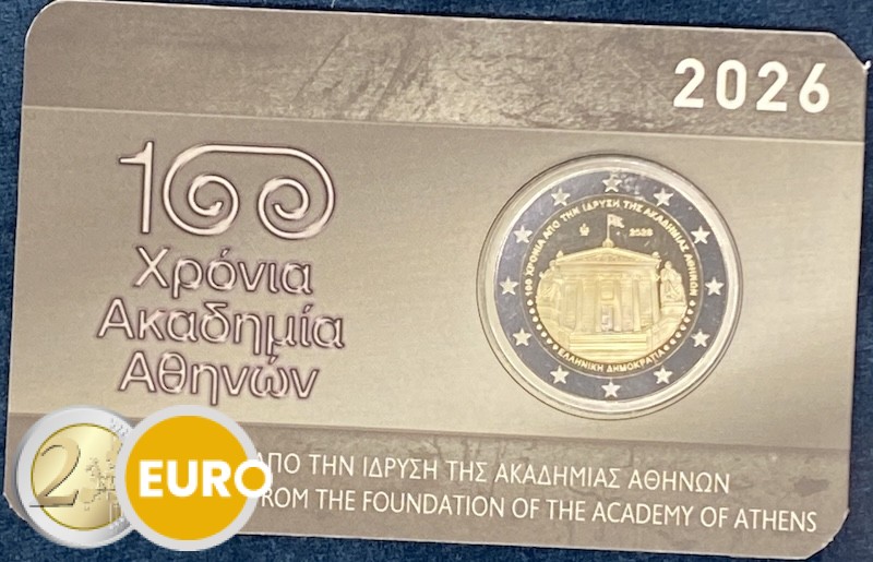 2 Euro Griechenland 2026 - Akademie von Athen Stgl. Coincard