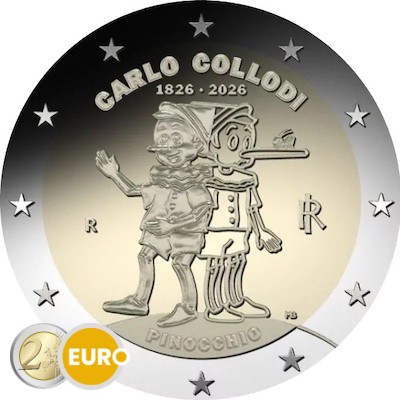 2 Euro Italien 2026 - Carlo Collodi Pinocchio UNZ