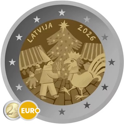 2 Euro Lettland 2026 - Weihnachtsmärkten UNZ