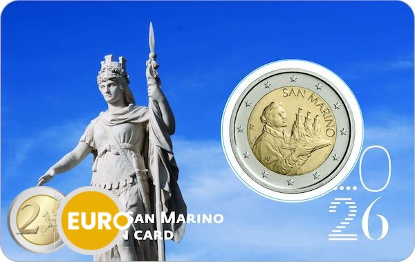 2 Euro San Marino 2026 - Heiliger Marinus Stgl. Coincard Freiheitsstatue