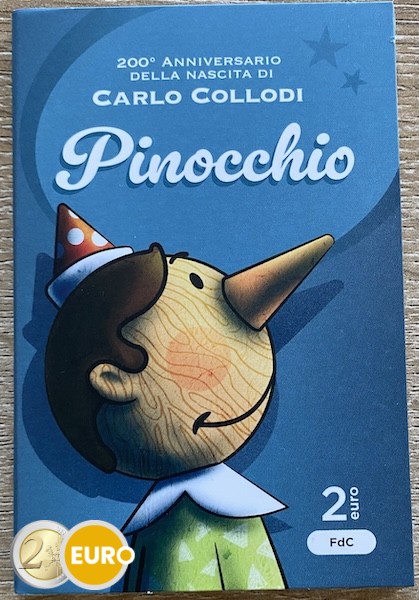 2 Euro Italien 2026 - Carlo Collodi Pinocchio Stgl. Coincard