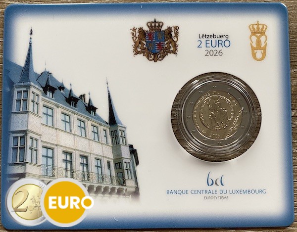 2 Euro Luxemburg 2026 - Karlspreis Stgl. Coincard Münzzeichen KNM