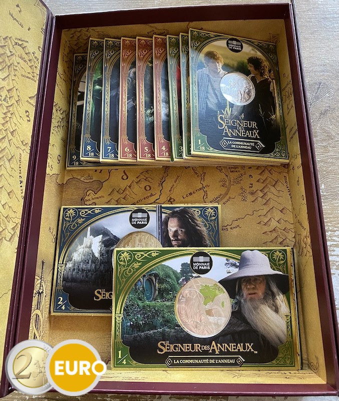 9 x 10 Euro + 2 x 50 Euro Frankreich 2026 - Der Herr der Ringe UNC Silber - Band 1 + Sammelbox