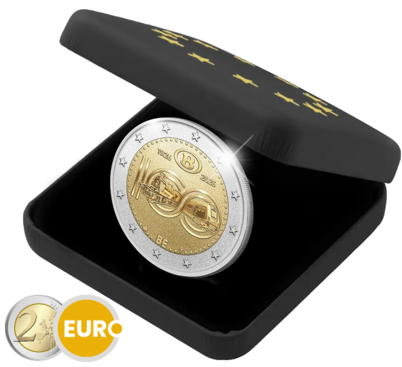 2 Euro Belgien 2026 - NMBS / SNCB Reverse Proof PP