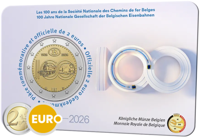 2 Euro Belgien 2026 - NMBS / SNCB Stgl. Coincard FR