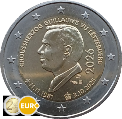 2 Euro Luxemburg 2026 - Thronbesteigung Guillaume UNZ