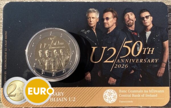 2 Euro Irland 2026 - 50 Jahre U2 Stgl. Coincard
