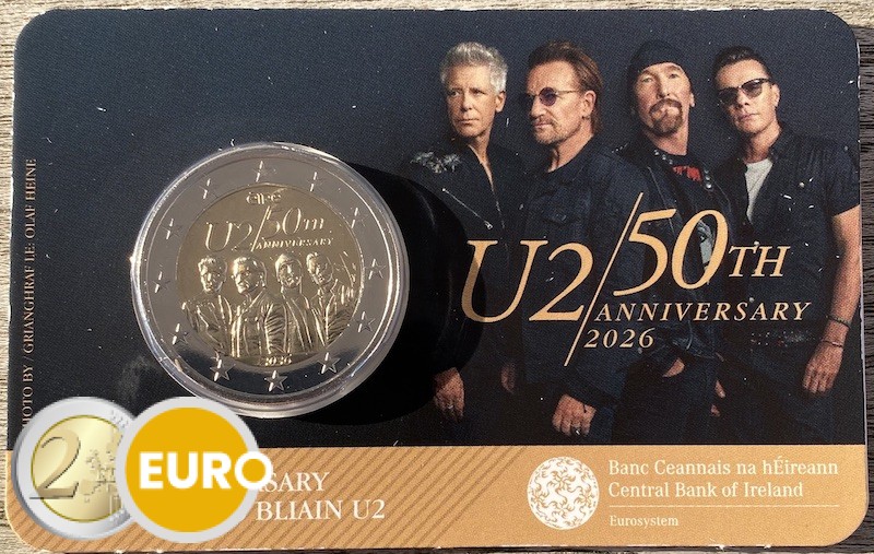 2 Euro Irland 2026 - 50 Jahre U2 Stgl. Coincard